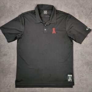 Oakley Los‎ Angeles Angels MLB Polo Shirt Mens Large Black Golf